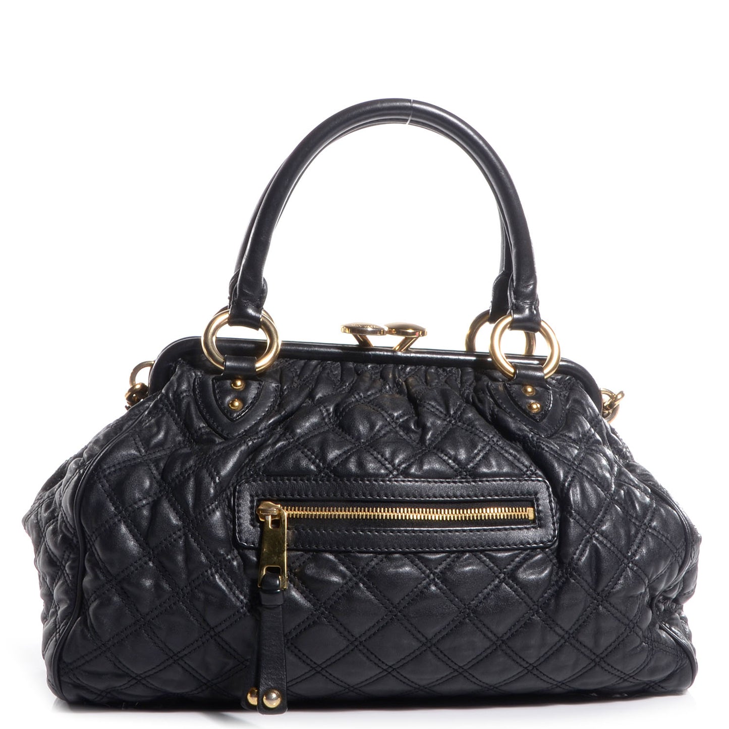 Quilted Leather Stam Black