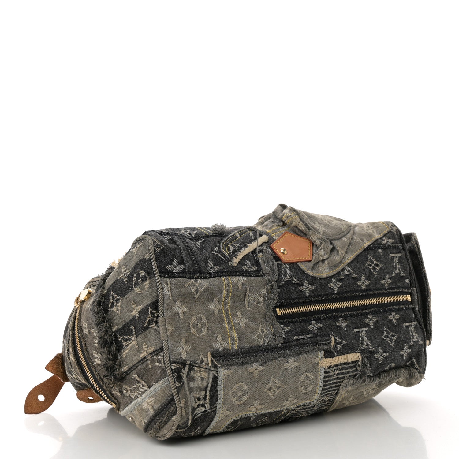 Louis Vuitton Denim Patchwork Speedy 30 Grey 4 of 16