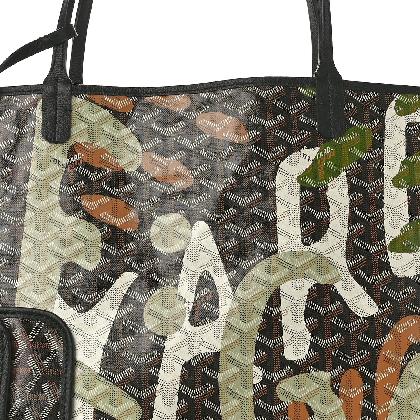 Goyardine Saint Louis Lettres Camouflage PM Black Green