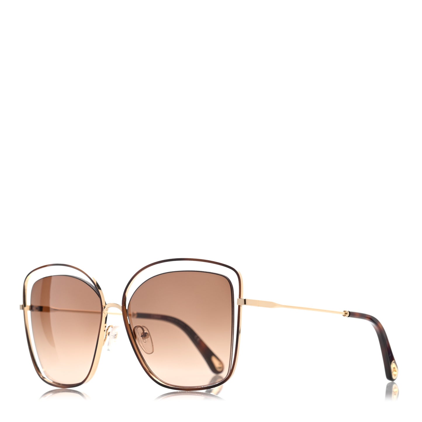 Poppy Cutout Square Sunglasses CE133S Havana Brown