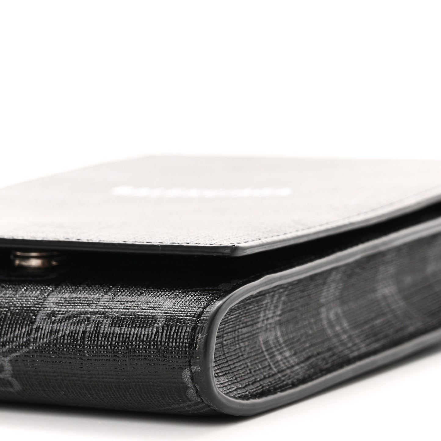 Coated Canvas BB Monogram Signature Phone Holder Bag Black Grey