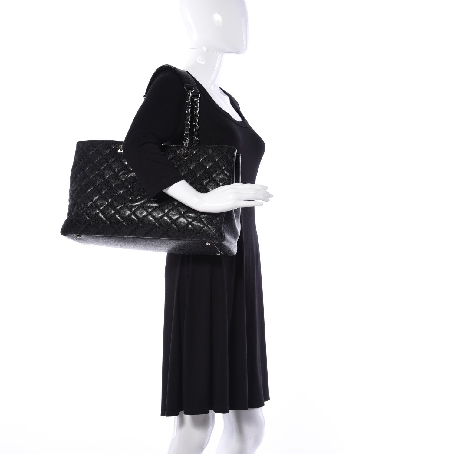 Chanel Caviar Quilted XL Grand Shopping Tote GST Black 2 of 9