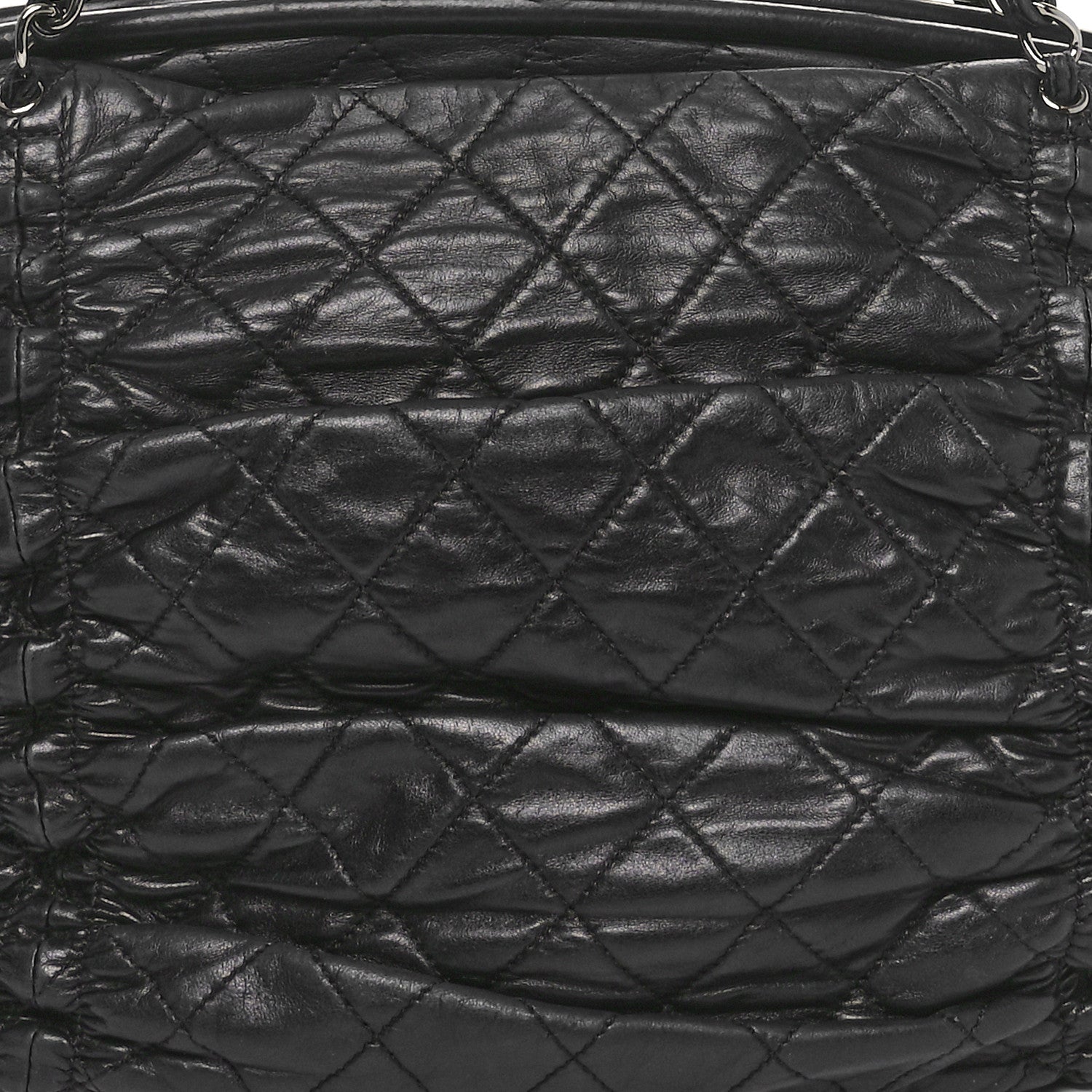 Chanel Lambskin Quilted Sharpei Frame Tote Black 8 of 10