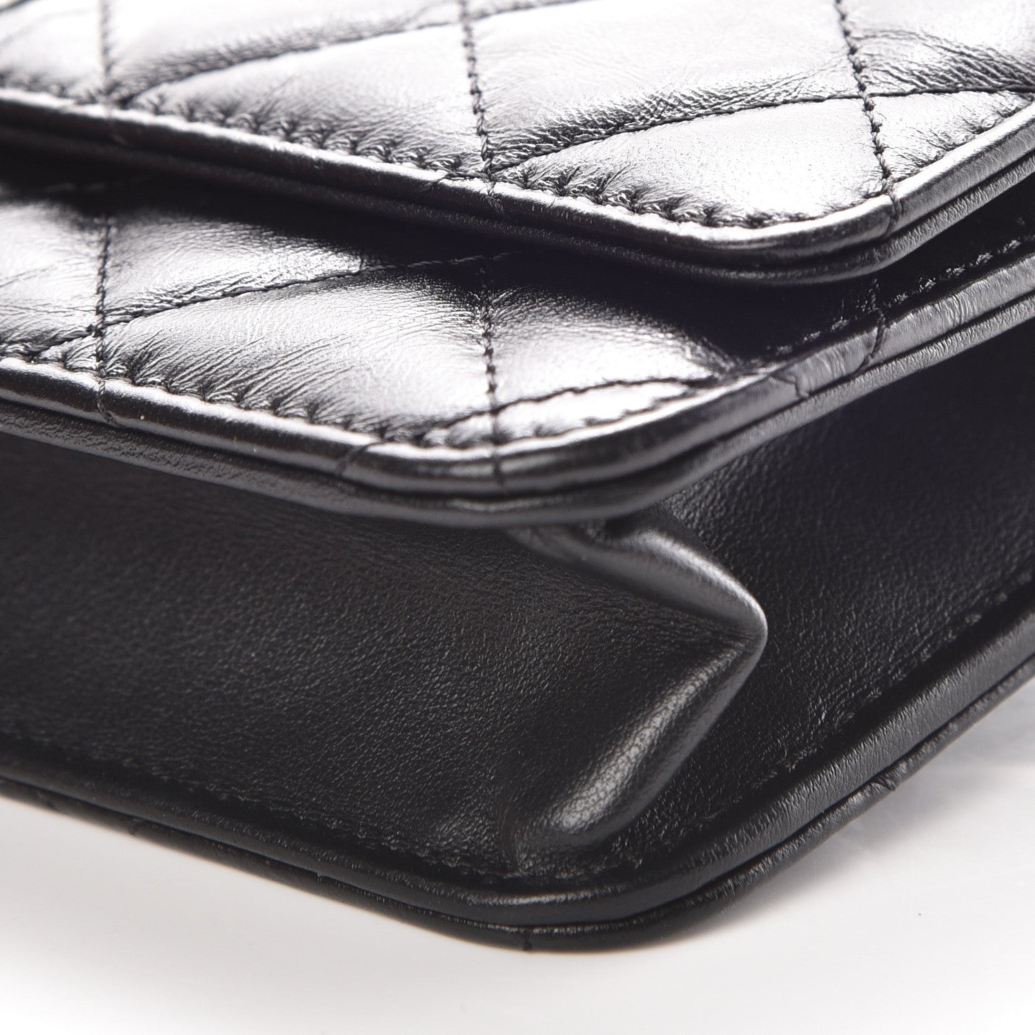 Chanel Aged Calfskin Quilted Reissue Wallet On Chain WOC So Black 10 of 11