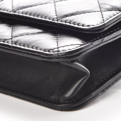 Chanel Aged Calfskin Quilted Reissue Wallet On Chain WOC So Black 10 of 11