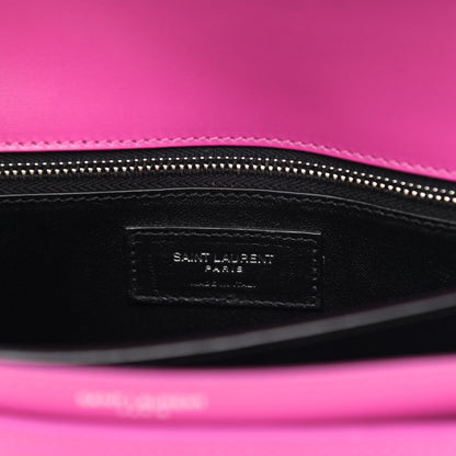 Saint Laurent Smooth Calfskin Monogram Cassandra Clasp Bag Electric Fuchsia 6 of 12