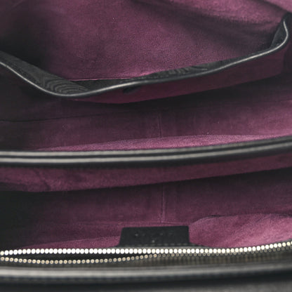 Gucci Regent Calfskin Bamboo Medium Lady Lock Top Handle Bag Black 6 of 10