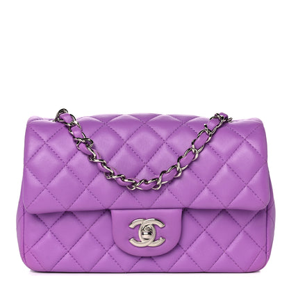Chanel Lambskin Quilted Mini Rectangular Flap Purple 1 of 11
