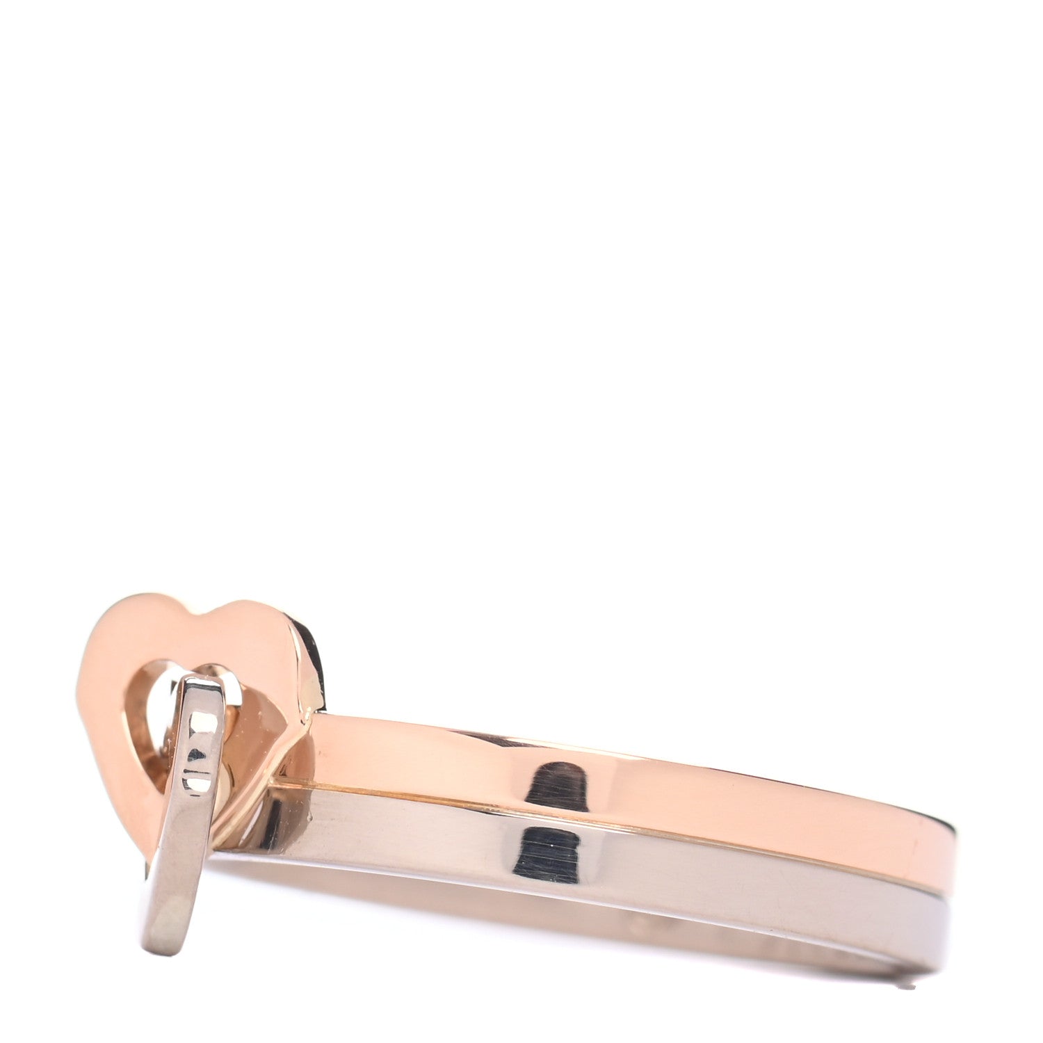 Cartier 18K White Pink Gold Double Heart Ring 52 6 4 of 5