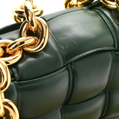 Bottega Veneta Lambskin Maxi Intreccio Padded Chain Cassette Crossbody Bag Raintree 10 of 11