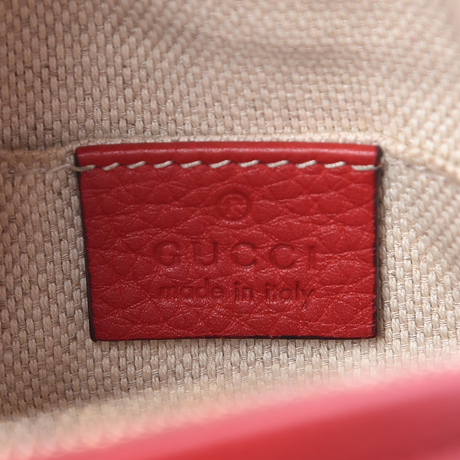 Gucci Pebbled Calfskin Mini Soho Chain Bag Tabasco Red 6 of 9