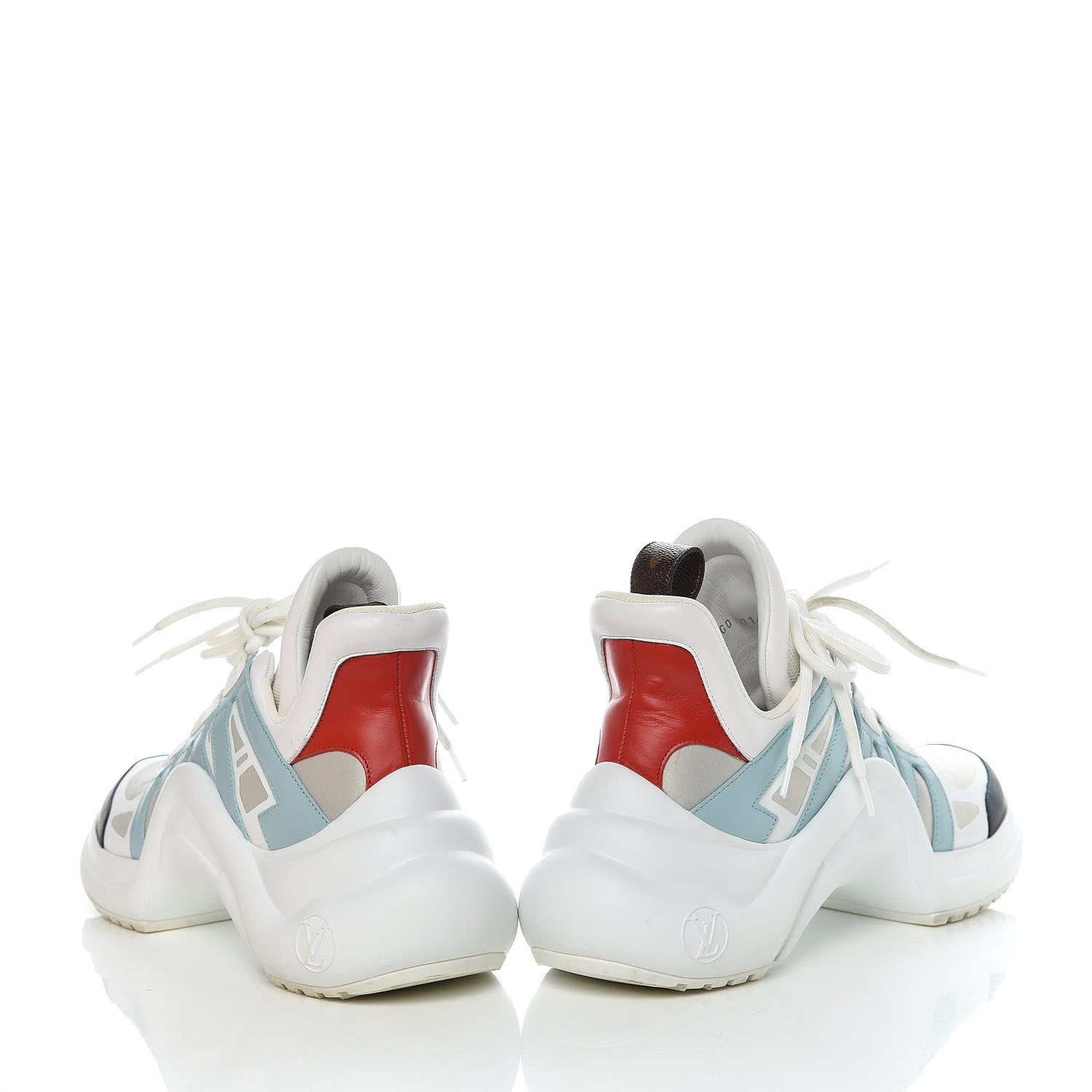 Louis Vuitton Calfskin Technical Nylon LV Archlight Sneakers 41 White Blue Gris 5 of 18