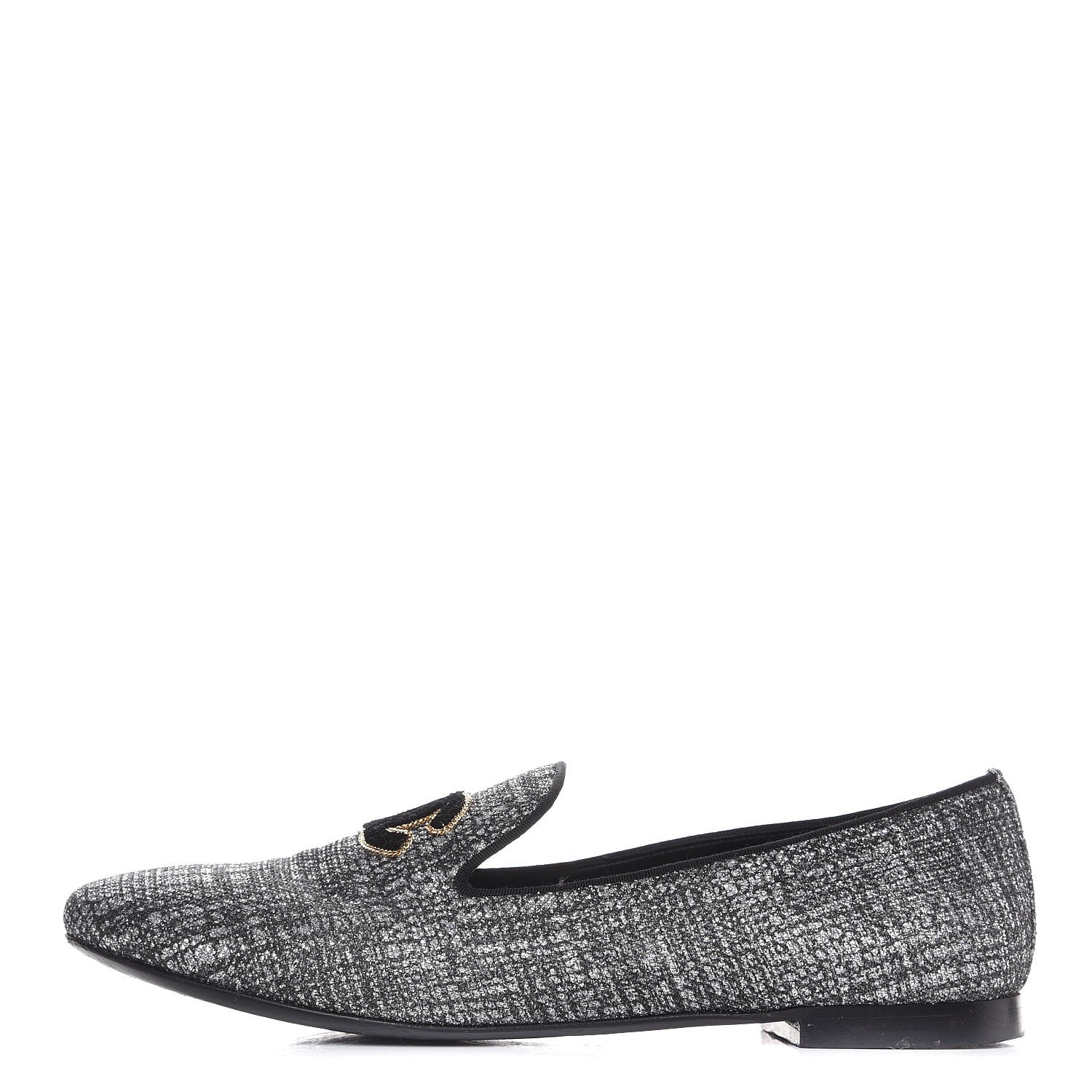 Chanel Fantasy Tweed CC Mocassin Loafers 41 Silver 1 of 11