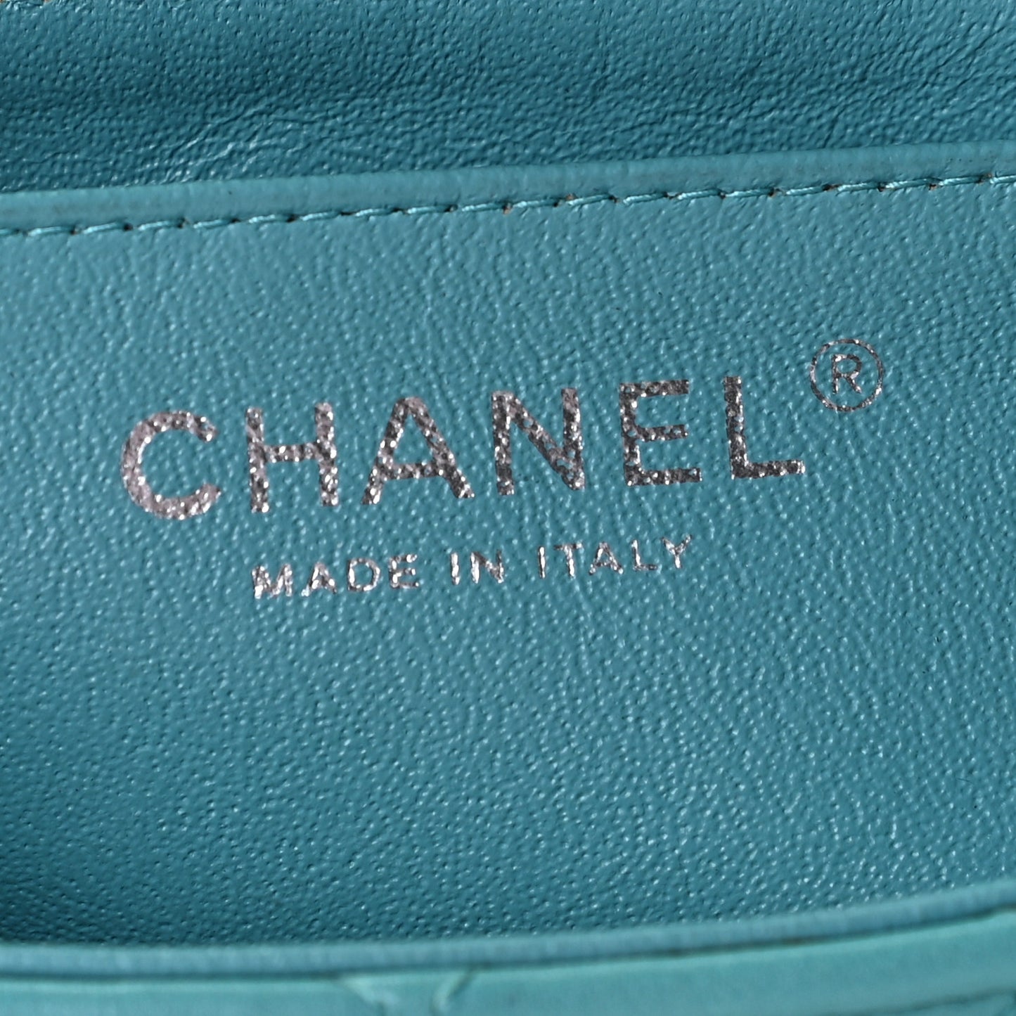 Lambskin Quilted Mini Rectangular Flap Turquoise