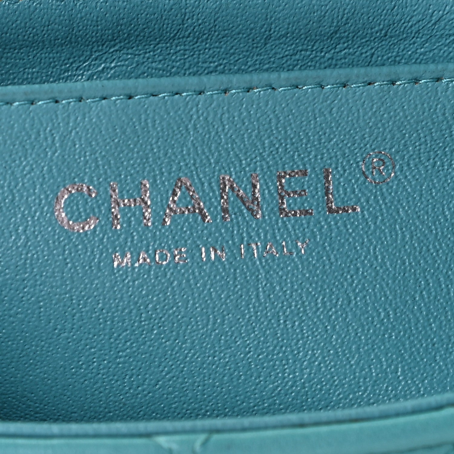 Chanel Lambskin Quilted Mini Rectangular Flap Turquoise 7 of 7
