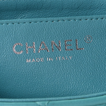Chanel Lambskin Quilted Mini Rectangular Flap Turquoise 7 of 7