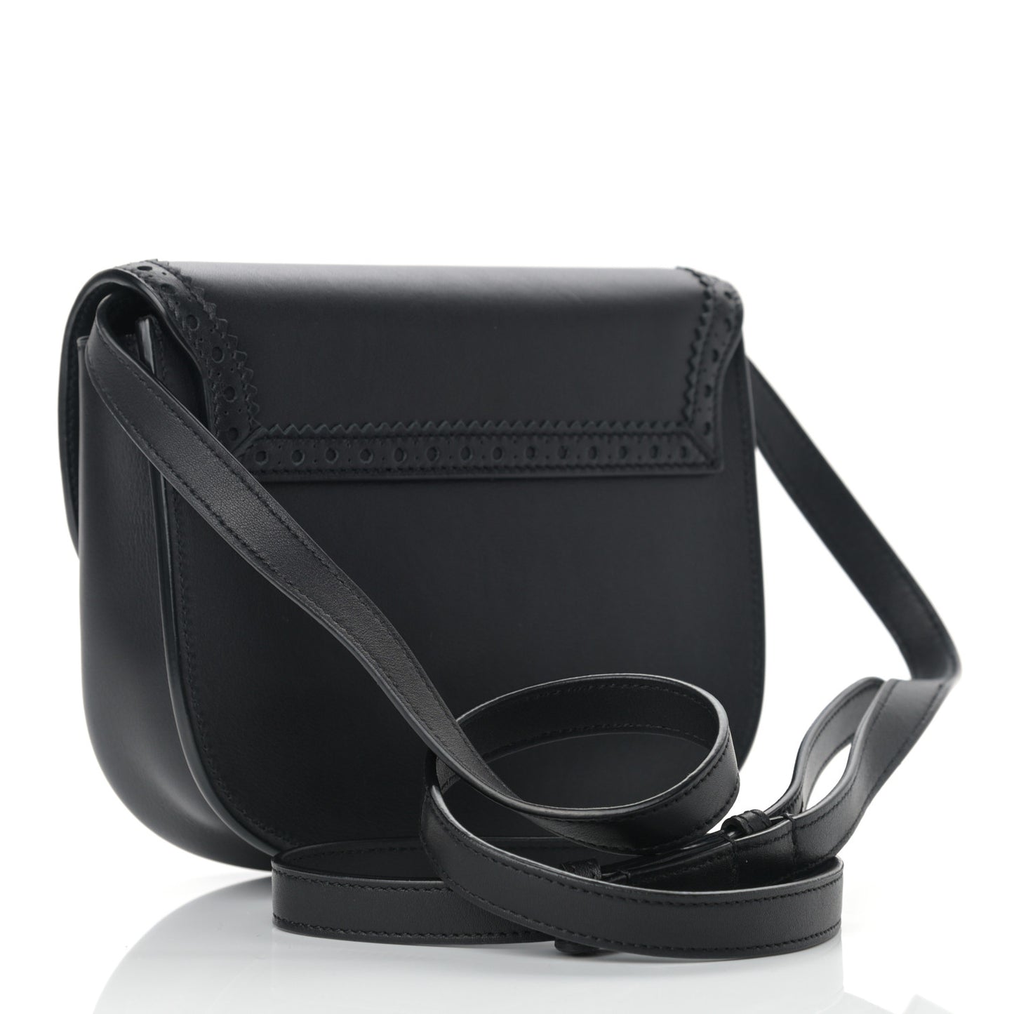 Smooth Calfskin Perforated Classic Monogram Small Kaia Satchel Black