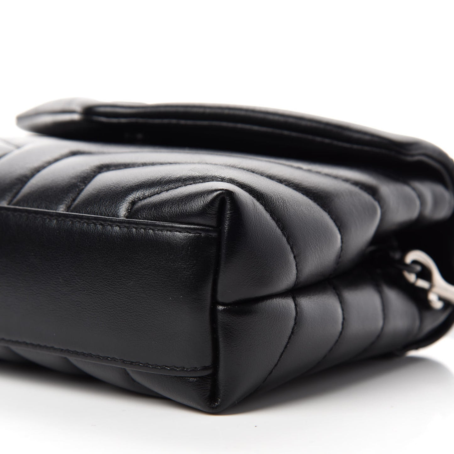 Calfskin Y Quilted Monogram Toy Loulou Crossbody Bag Black