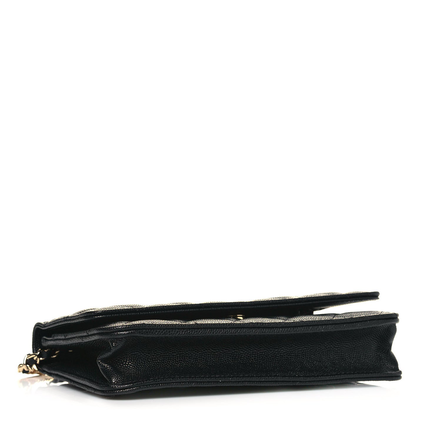 Caviar Quilted Wallet With Charms On Chain WOC Black