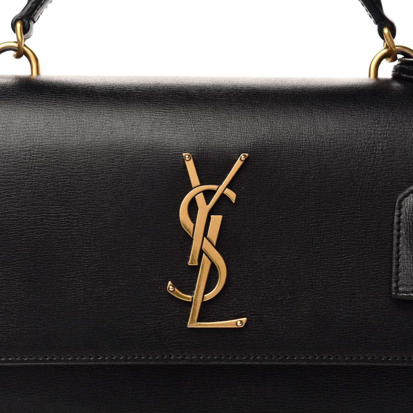 Smooth Calfskin Medium Monogram Sunset Satchel Black