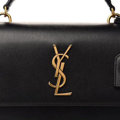 Saint Laurent Smooth Calfskin Medium Monogram Sunset Satchel Black 12 of 12