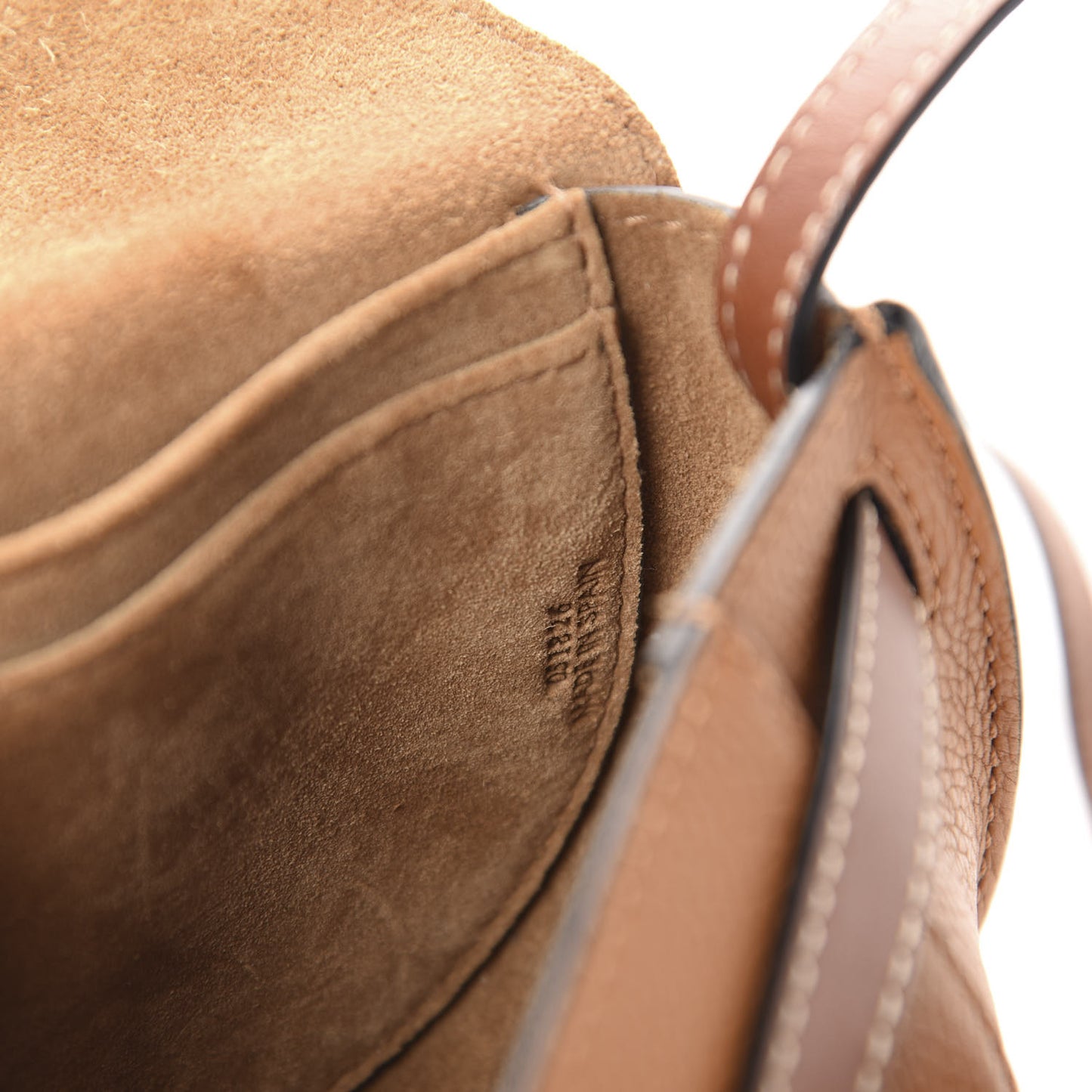 Grained Calfskin Mini Gate Crossbody Bag Caramel Pecan