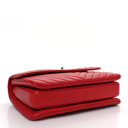 Chanel Lambskin Chevron Quilted Medium Trendy CC Dual Handle Flap Bag Red 4 of 11