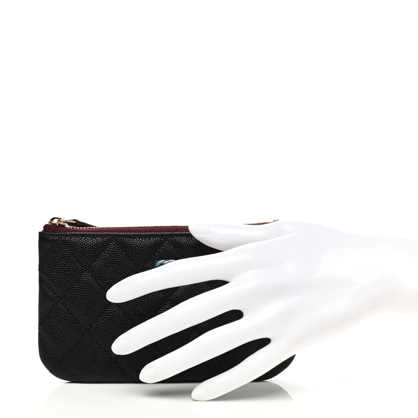 Caviar Quilted Small Cosmetic Case Black