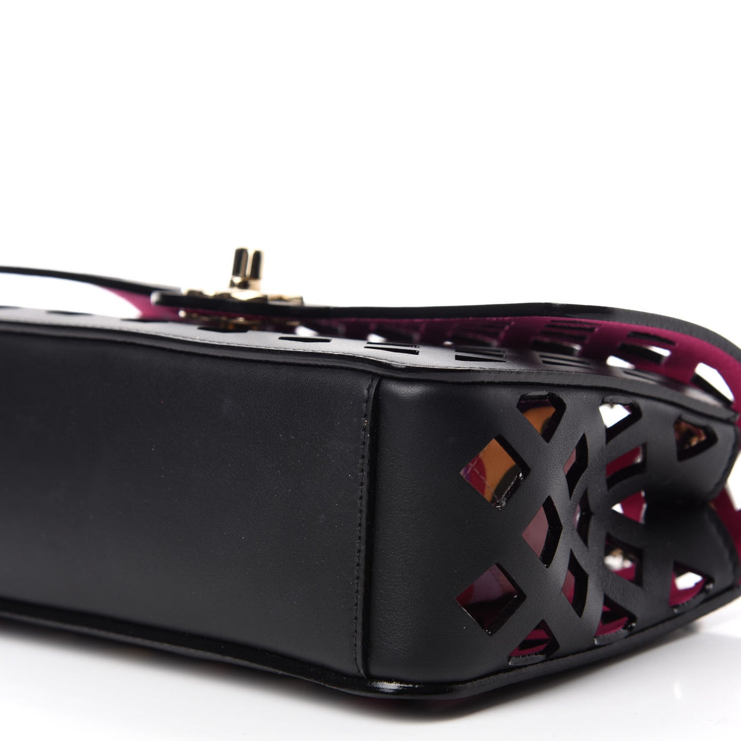 Lambskin Small Sea Through Flap Black
