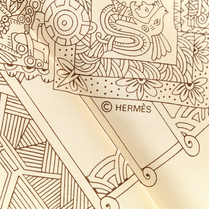 Hermes Silk Astres et Soleils Scarf 90 White 4 of 6