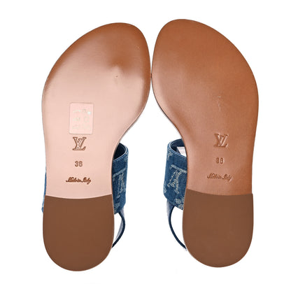 Louis Vuitton Denim Monogram Sandals 36 Blue 5 of 9