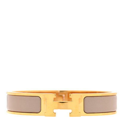 Hermes Enamel Narrow Clic Clac H Bracelet PM Marron Glace 1 of 5