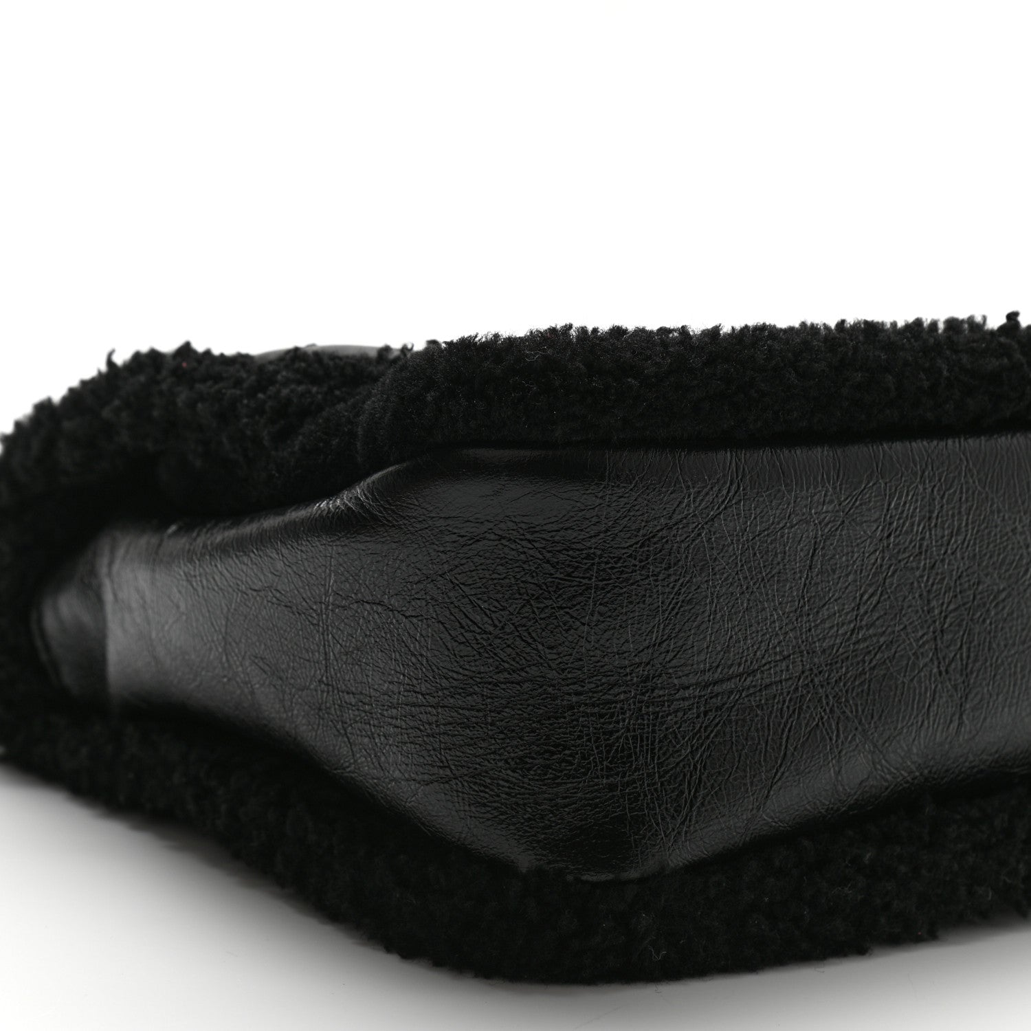 Saint Laurent Crinkled Calfskin Shearling Monogram Medium Niki Chain Satchel Black 10 of 11