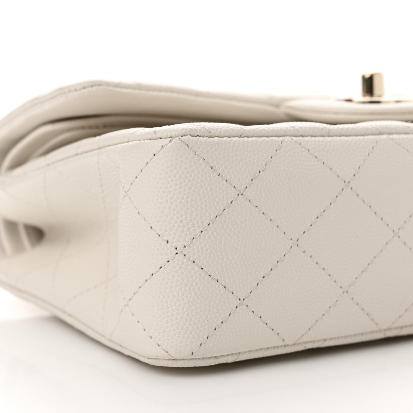 Caviar Quilted Small Double Flap White
