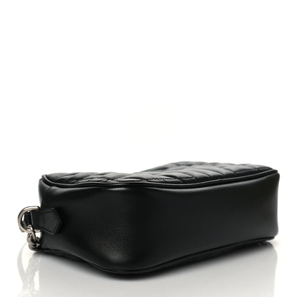 Gucci Calfskin Matelasse Aria Small GG Marmont Chain Shoulder Bag Black 4 of 12