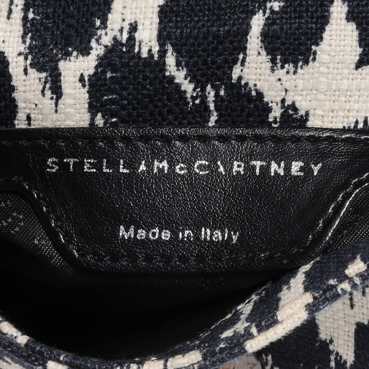 Stella McCartney Linen Leopard Falabella Crossbody Navy Grey 8 of 8