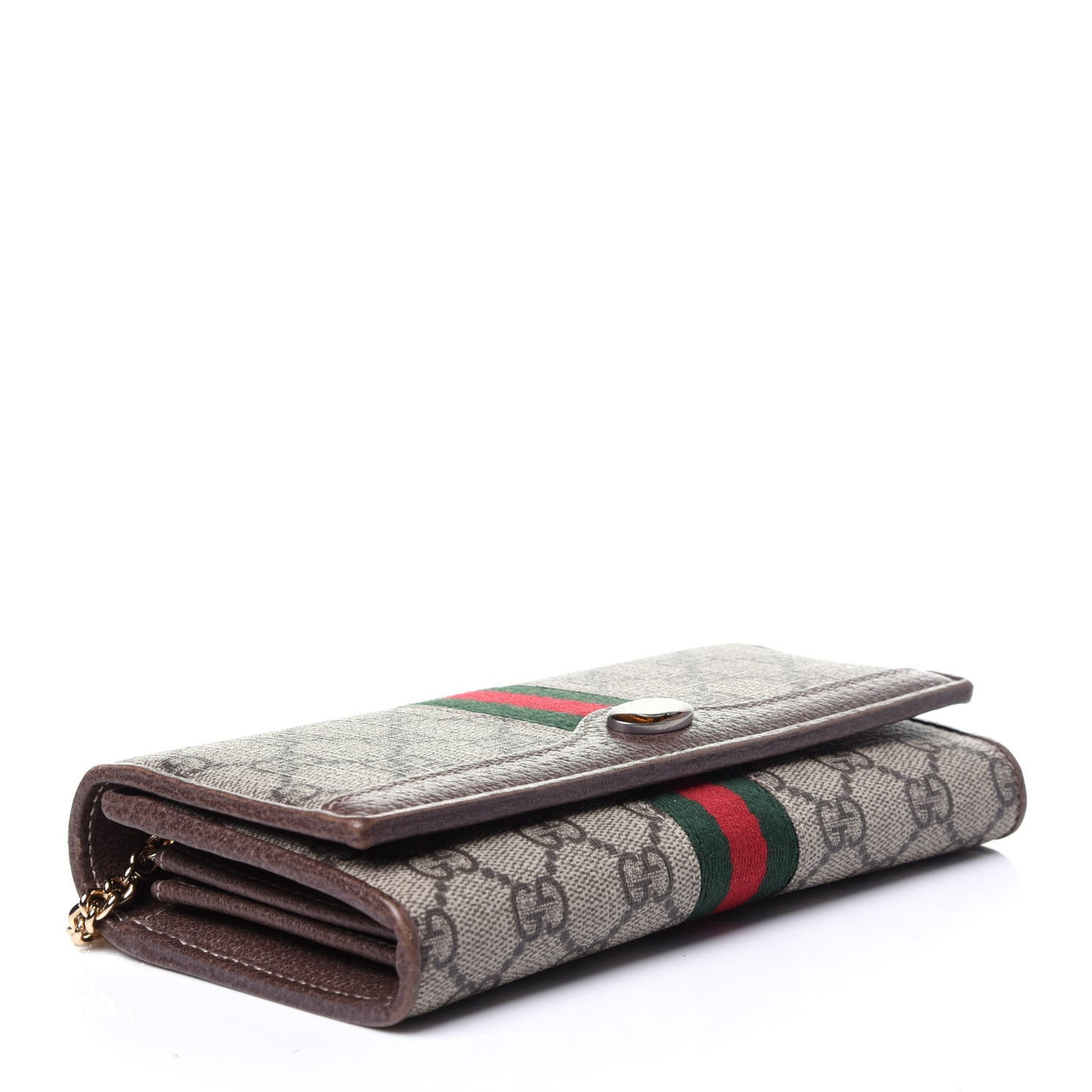GG Supreme Monogram Web Ophidia Wallet On Chain Brown
