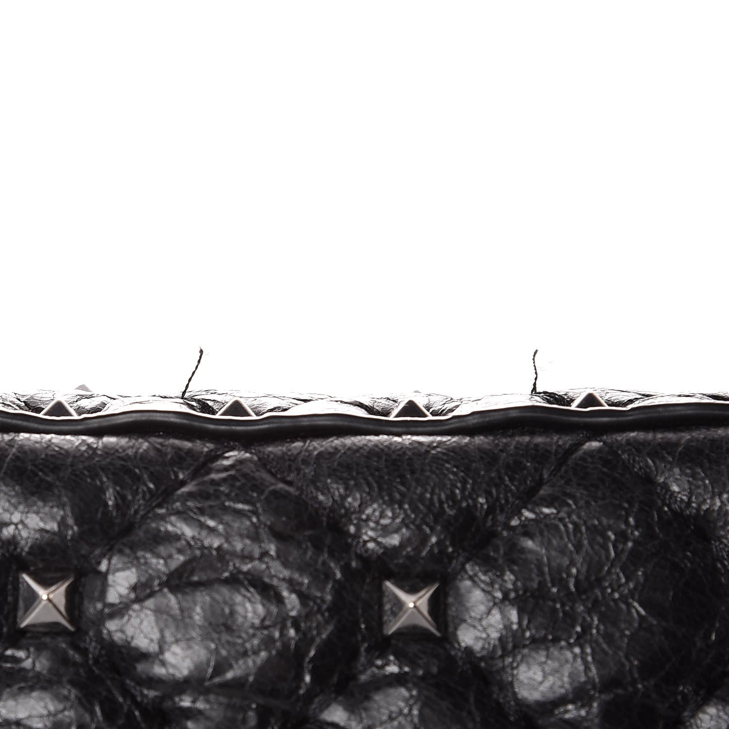 Valentino Garavani Craquele Nappa Medium Rockstud Spike Shoulder Bag Black 9 of 9