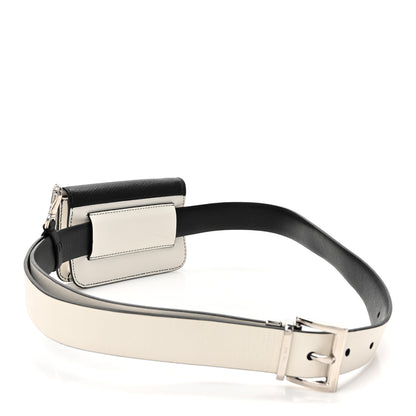 Prada City Calfskin Micro Sidonie Belt Bag 75 30 White Black 3 of 16