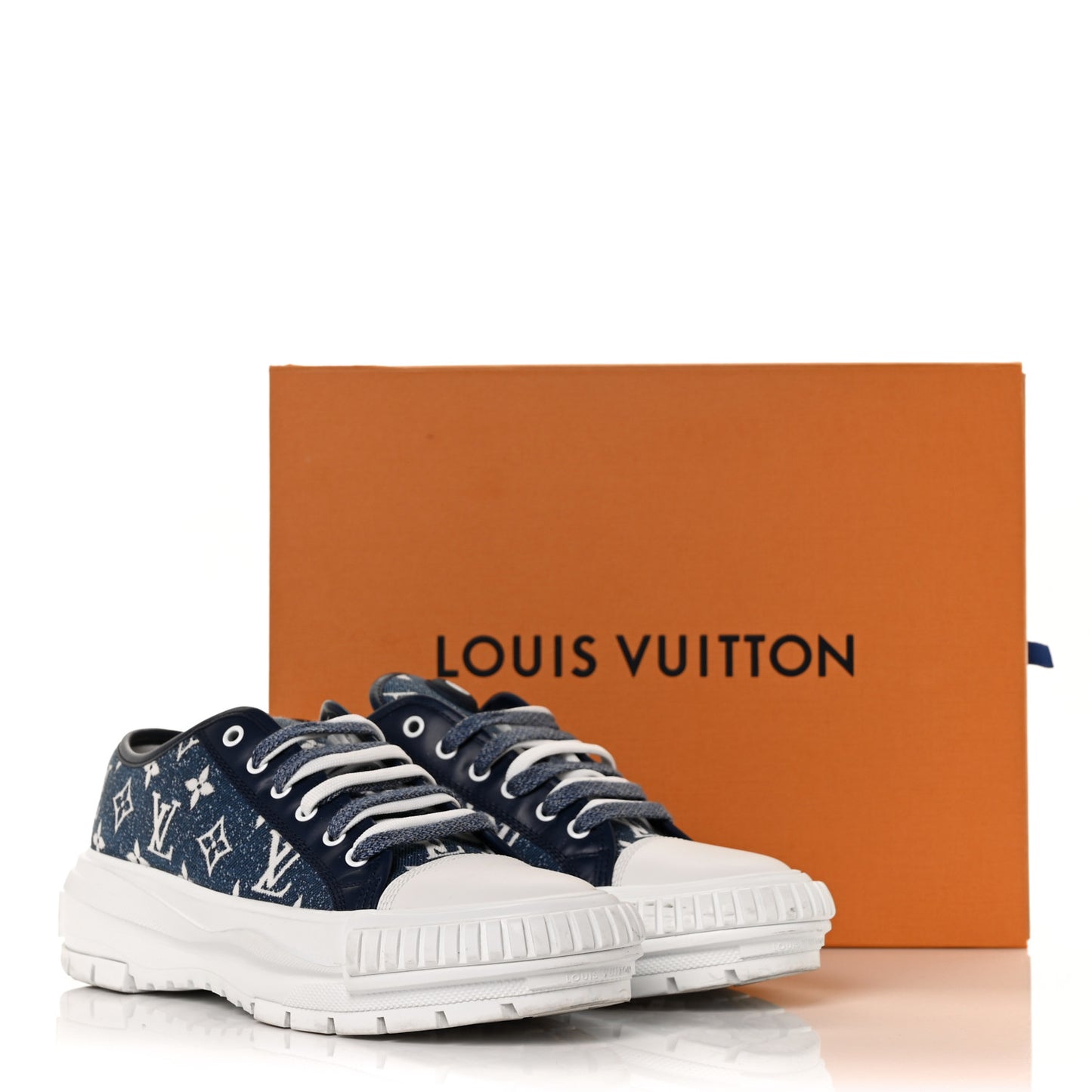 Denim Monogram Squad Sneakers 42 Marine