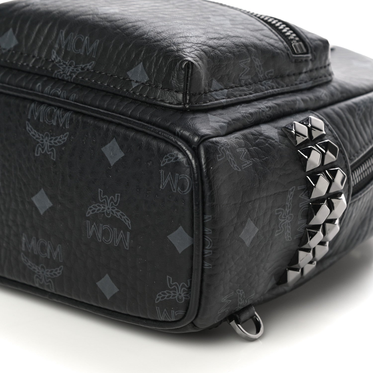 MCM Visetos Side Stud X-Mini Stark Bebe Boo Backpack Black 10 of 10