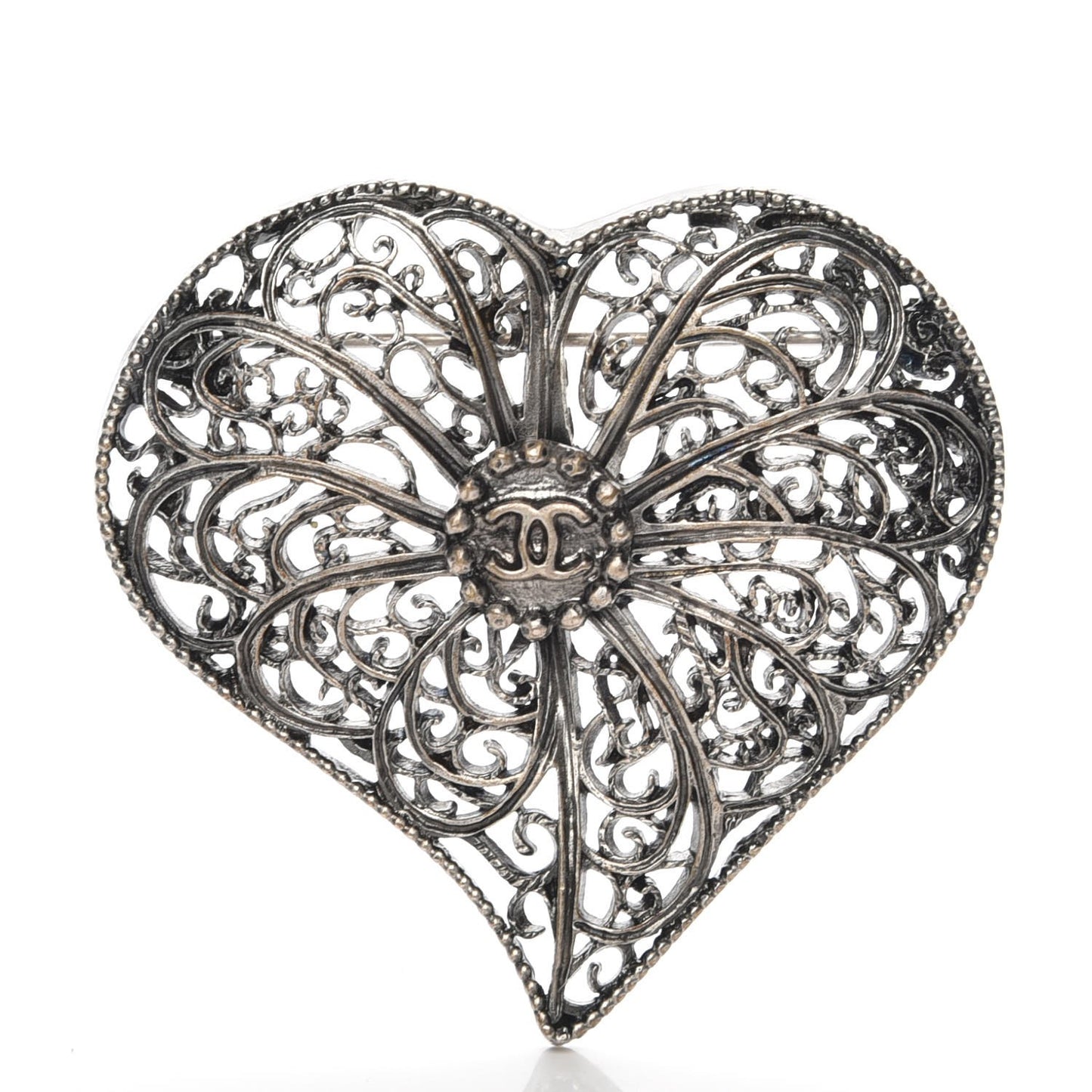 Ruthenium CC Heart Brooch