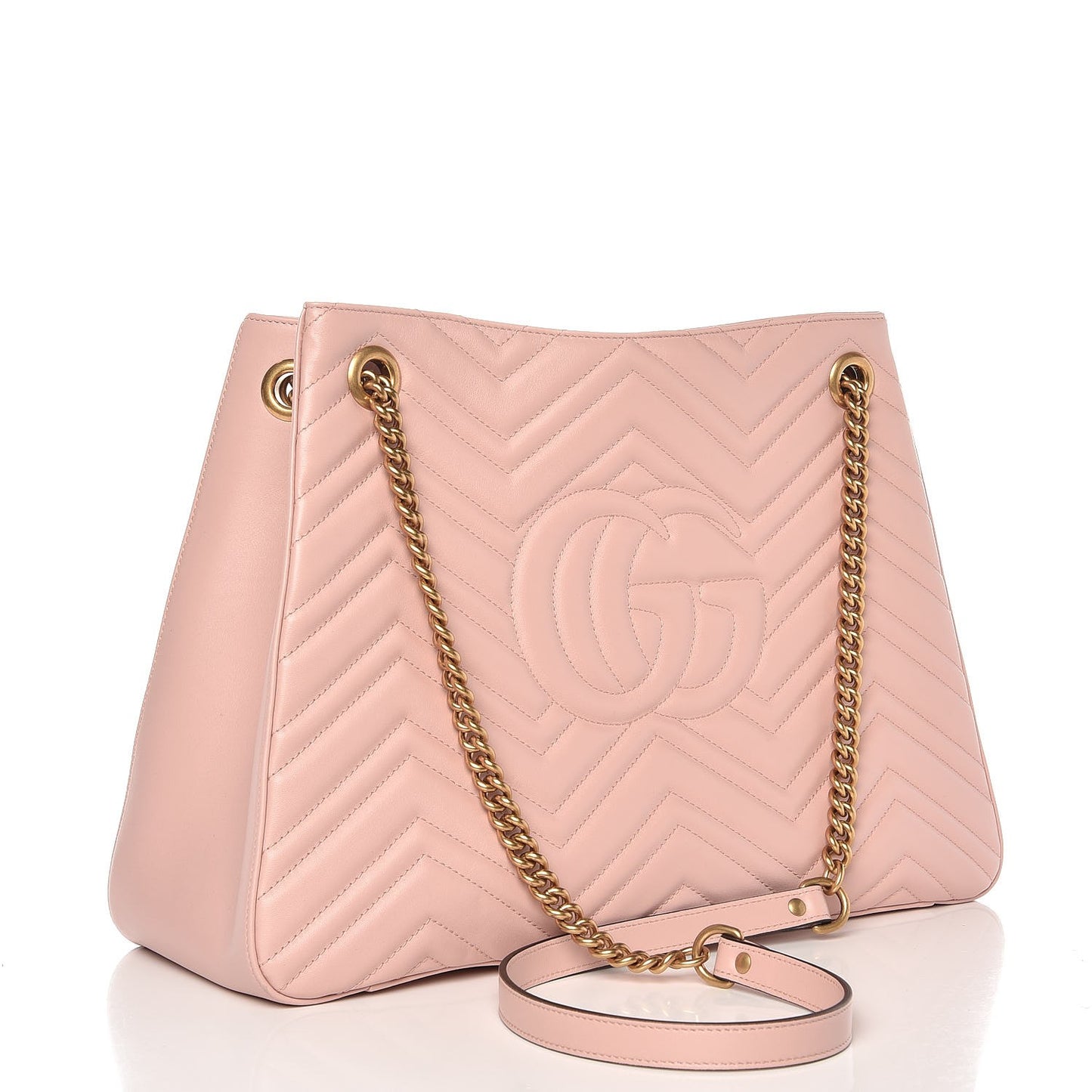 Calfskin Matelasse Medium GG Marmont Shoulder Tote Bag Perfect Pink