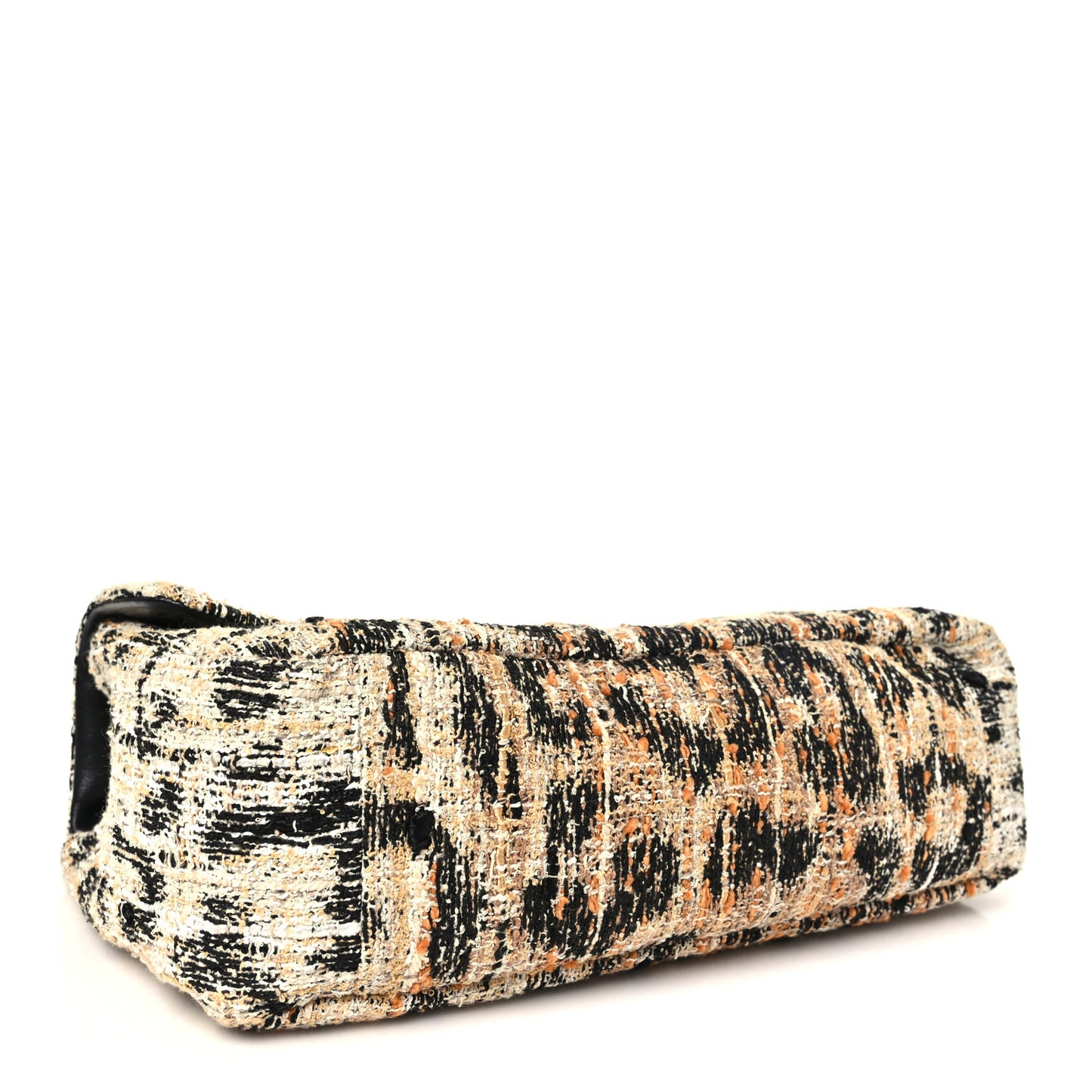 Tweed Mixed Fibers Leopard Print Small Souplissimo Maxi Flap Brown Black White