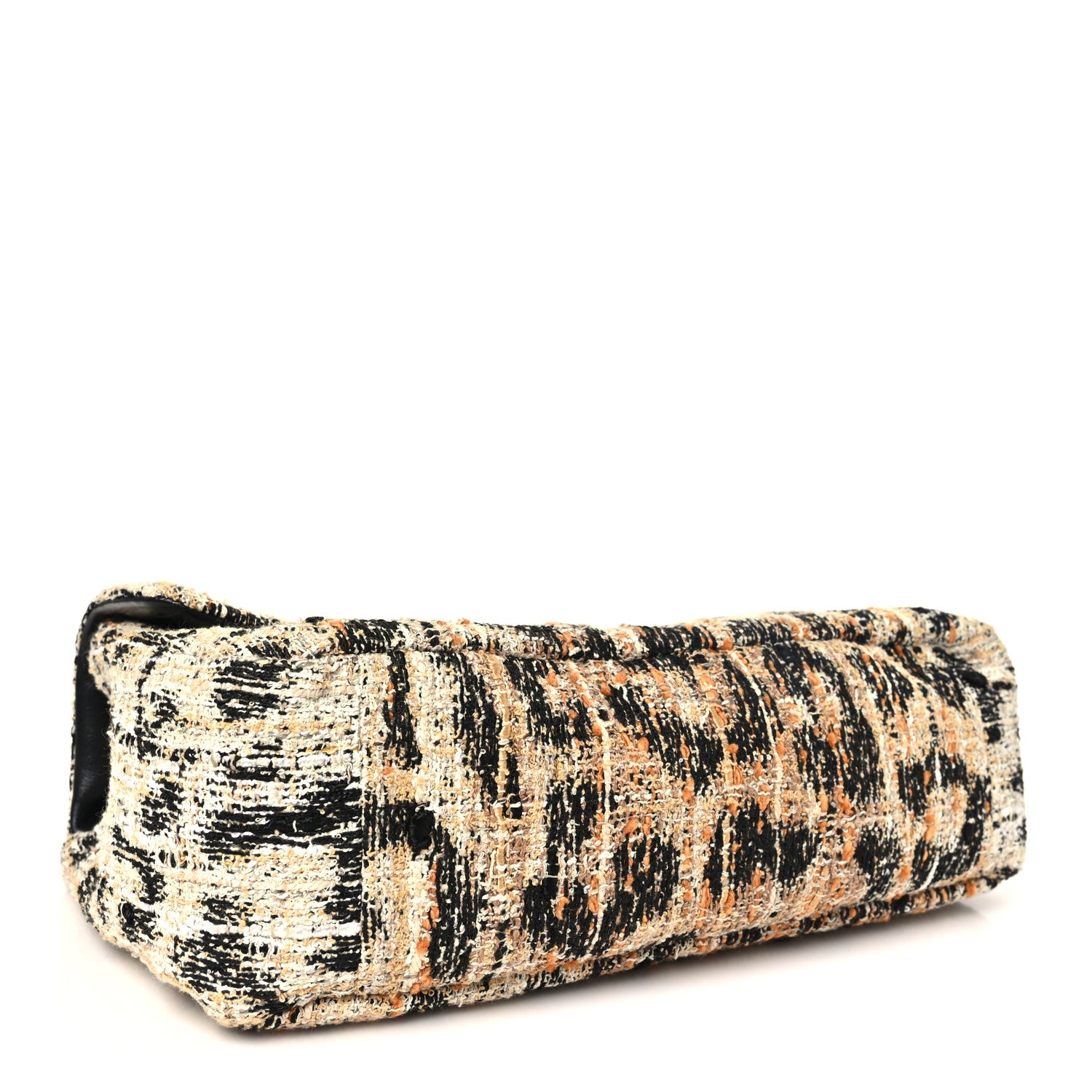 Chanel Tweed Mixed Fibers Leopard Print Small Souplissimo Maxi Flap Brown Black White 4 of 11