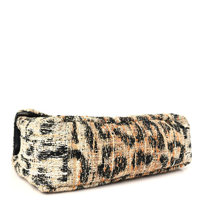 Chanel Tweed Mixed Fibers Leopard Print Small Souplissimo Maxi Flap Brown Black White 4 of 11