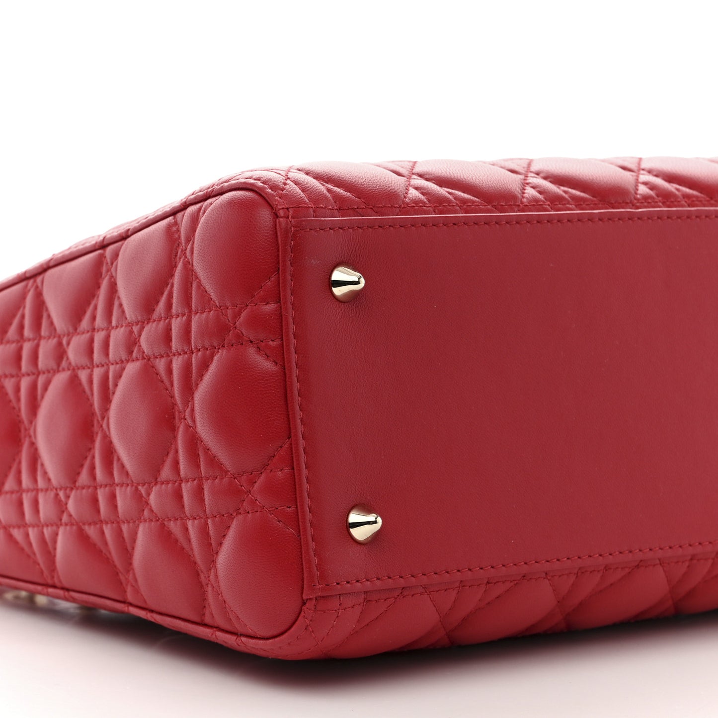 Lambskin Cannage Medium Lady Dior Red