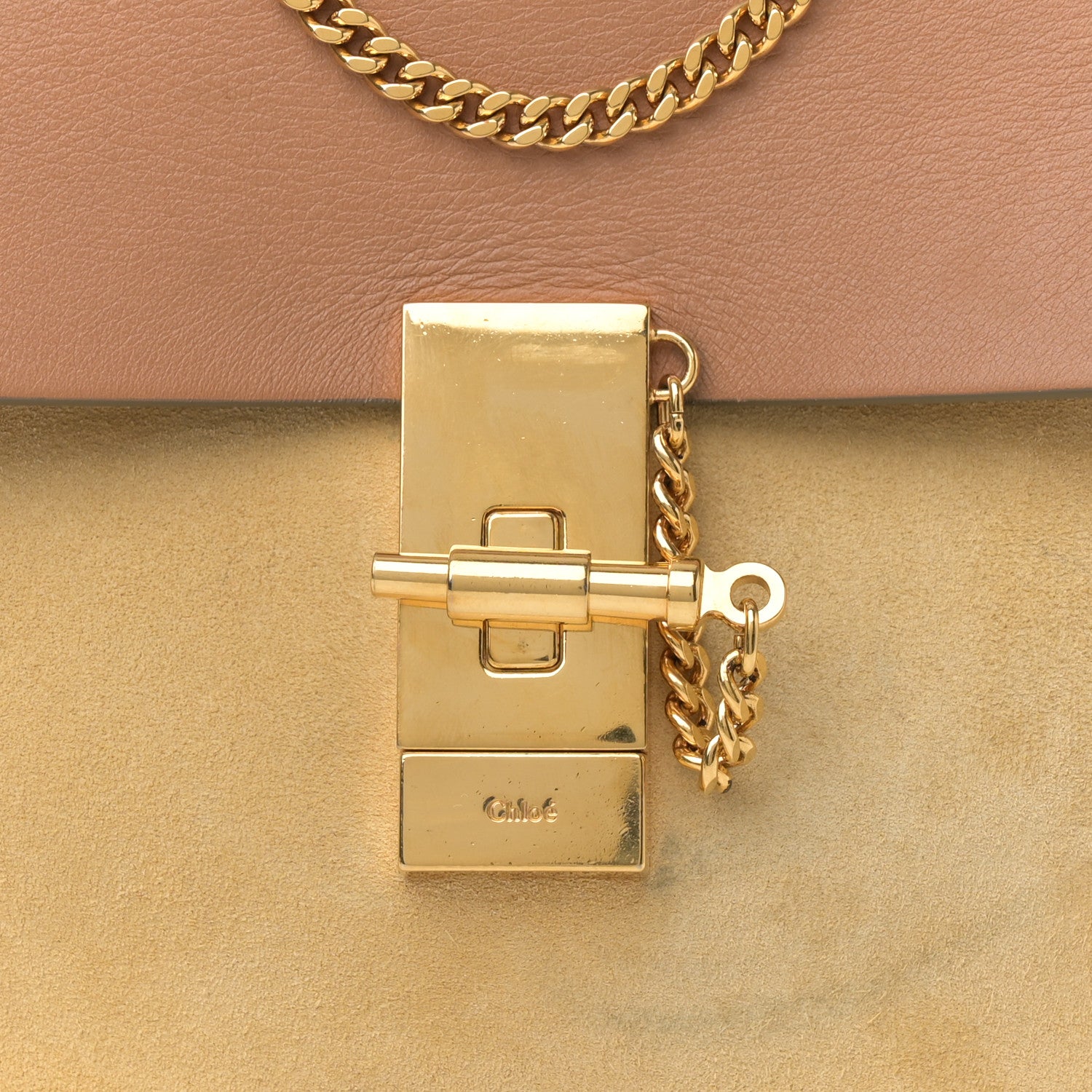 Chloe Suede Smooth Calfskin Drew Shoulder Bag Milky Coffee 8 of 16