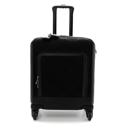 Gucci Monogram Jumbo GG Canvas Textured Calfskin Small Carry On Trolley Black 1 of 11