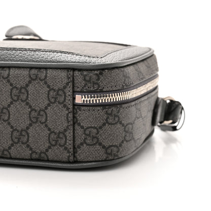 Gucci GG Supreme Monogram Textured Dollar Calfskin Small Ophidia Top Handle Shoulder Grey Black Graphite Grey 10 of 10
